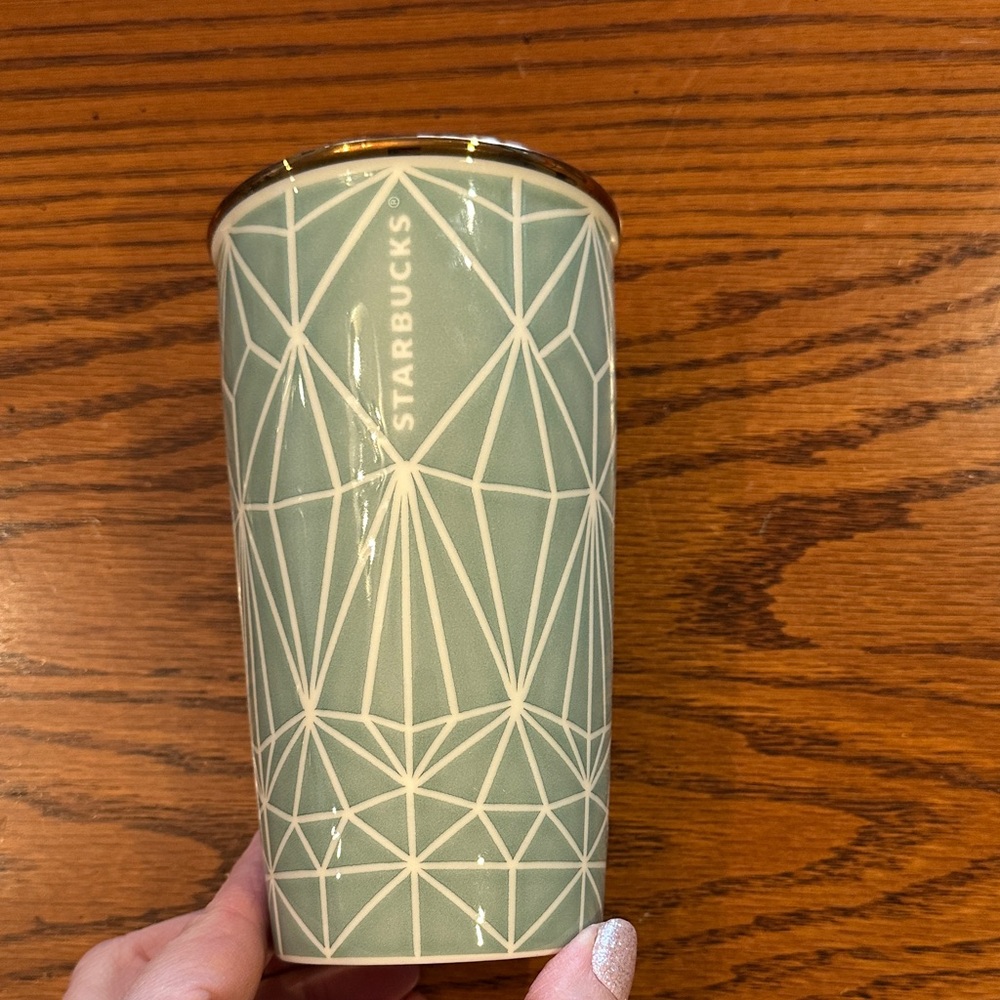 Starbucks Mint Geometric Ceramic Tumbler